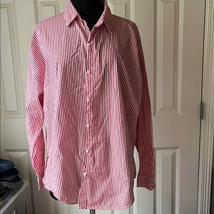 Forever 21 Red & White Striped Button-Down Shirt